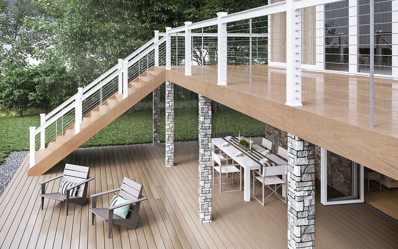 Rock post covers with ran deck