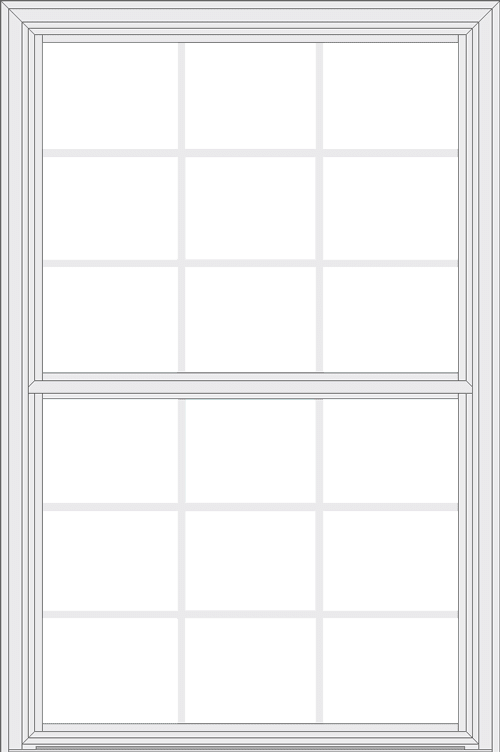 Double hung window with colonial grids