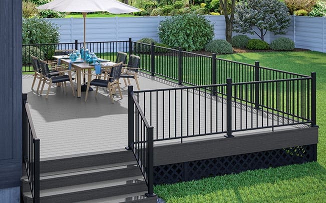 Deck into back yard