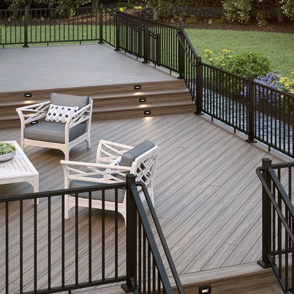 Two Tier deck with black railing