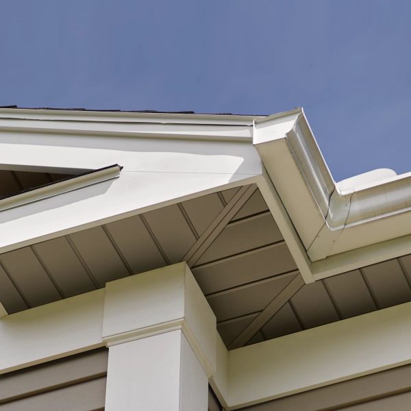 Brown siding with brown soffit